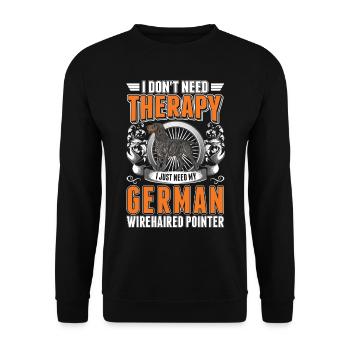 German Wirehair Therapy - Unisex Sweatshirt - black - Front - Alina (178cm) & Michal (187cm)