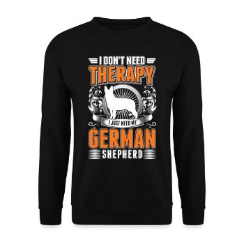 Thérapie du berger allemand - Sweat-shirt Unisexe - noir - Devant - Alina (178cm) & Michal (187cm)