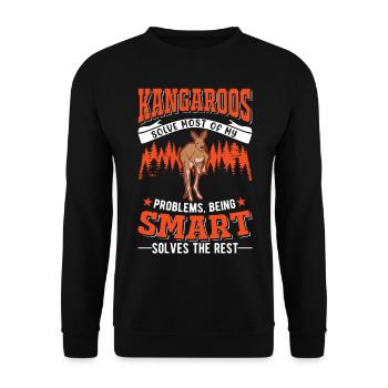 Kangaroo Australia Kangaroo - Unisex Sweatshirt - black - Front - Alina (178cm) & Michal (187cm)