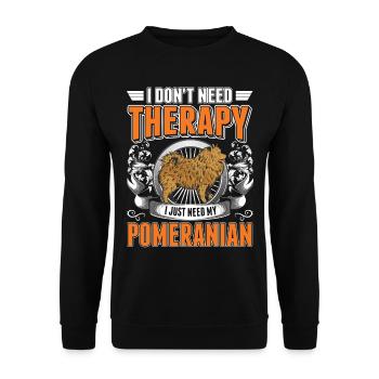 Zwergspitz Therapie Pomeranian - Unisex Pullover - Schwarz - Vorne - Alina (178cm) & Michal (187cm)