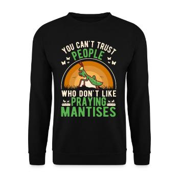 Praying Mantis Gift Mantis Mantis - Unisex Sweatshirt - black - Front - Alina (178cm) & Michal (187cm)