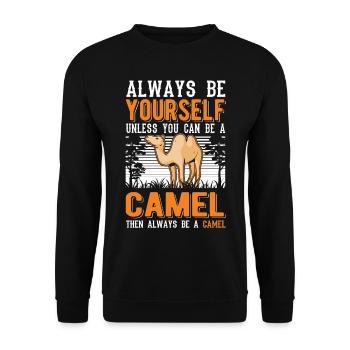 Always be yourself Camel Large Camel - Unisex Sweatshirt - black - Front - Alina (178cm) & Michal (187cm)