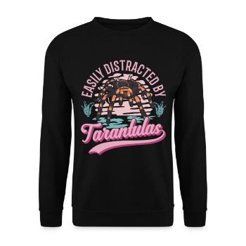 Easily distracted by Tarantulas Tarantel - Unisex Pullover - Schwarz - Vorne - Alina (178cm) & Michal (187cm)
