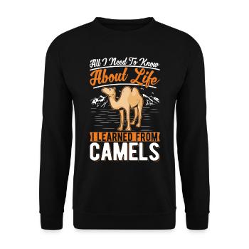 Camel Lover Egypt - Unisex Sweatshirt - black - Front - Alina (178cm) & Michal (187cm)