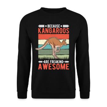 Because Kangaroos are freaking awesome Kangaroo - Unisex Sweatshirt - black - Front - Alina (178cm) & Michal (187cm)