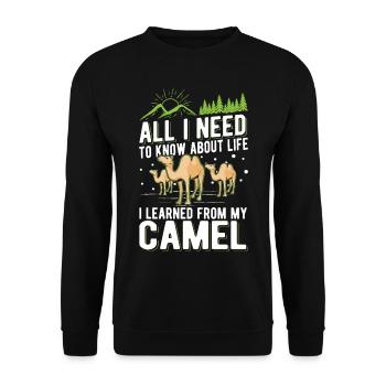 Camel Lover Egypt - Unisex Sweatshirt - black - Front - Alina (178cm) & Michal (187cm)
