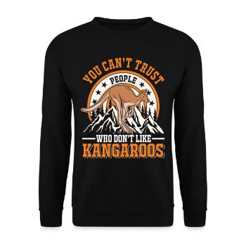Kangourou Australie Kangourou australien - Sweat-shirt Unisexe - noir - Devant - Alina (178cm) & Michal (187cm)