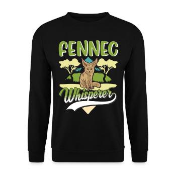 Fennec Whisperer Fennec Desert Fox - Unisex Sweatshirt - black - Front - Alina (178cm) & Michal (187cm)