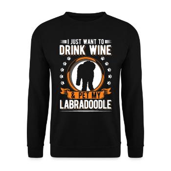 Labradoodle and wine - Unisex Sweatshirt - black - Front - Alina (178cm) & Michal (187cm)