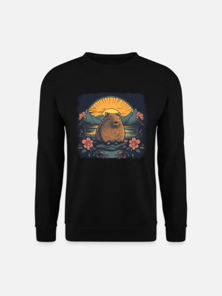 Capybara Geschenk Wasserschwein - Unisex Pullover - Schwarz