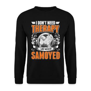 Samoyède thérapie Chien de traîneau Samoyède - Sweat-shirt Unisexe - noir - Devant - Alina (178cm) & Michal (187cm)