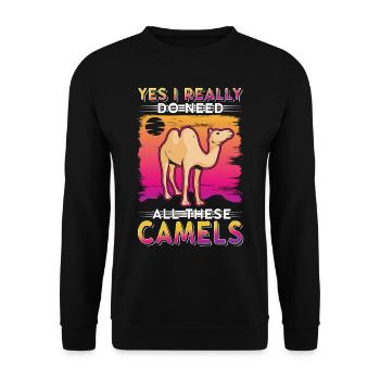 Camel Lover Egypt - Unisex Sweatshirt - black - Front - Alina (178cm) & Michal (187cm)