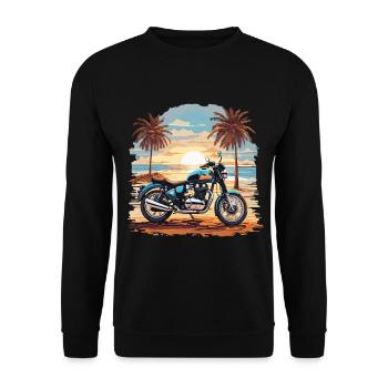 Moto Plage Vintage Trip Biker Design - Sweat-shirt Unisexe - noir - Devant - Alina (178cm) & Michal (187cm)