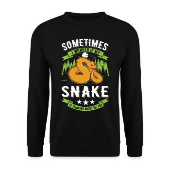 Schlangen Besitzer Kornnatter Natter - Unisex Pullover - Schwarz - Vorne - Alina (178cm) & Michal (187cm)