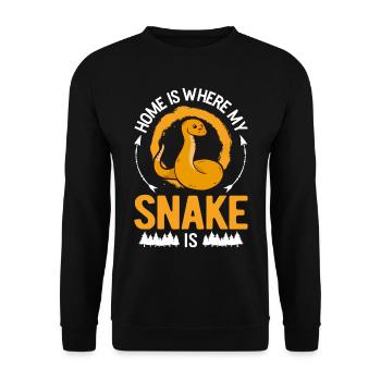 La maison, c’est là où est mon serpent - Sweat-shirt Unisexe - noir - Devant - Alina (178cm) & Michal (187cm)