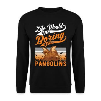Cadeau Pangolin Pangolin - Sweat-shirt Unisexe - noir - Devant - Alina (178cm) & Michal (187cm)