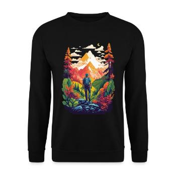 Randonnée dans la nature, la montagne et la forêt - Sweat-shirt Unisexe - noir - Devant - Alina (178cm) & Michal (187cm)