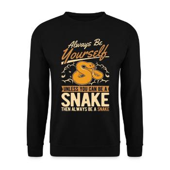 Always Be Yourself Snake Schlange - Unisex Sweatshirt - black - Front - Alina (178cm) & Michal (187cm)
