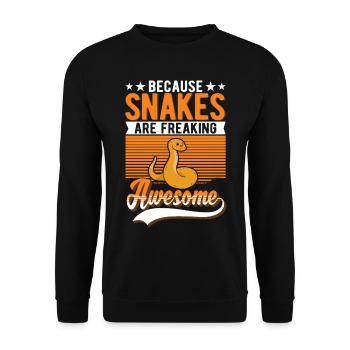 Schlangen Besitzer Schlangenliebhaber - Unisex Pullover - Schwarz - Vorne - Alina (178cm) & Michal (187cm)