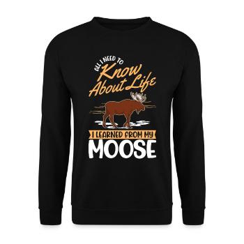 Moose Gift Moose Antlers Scandinavia - Unisex Sweatshirt - black - Front - Alina (178cm) & Michal (187cm)