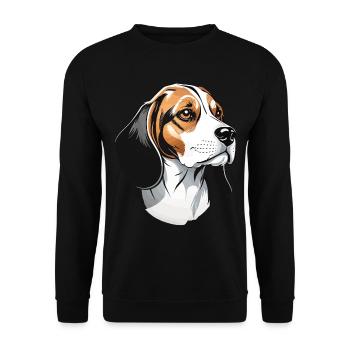 Beagle Streetwear Style Dog Lover Design - Unisex Sweatshirt - black - Front - Alina (178cm) & Michal (187cm)
