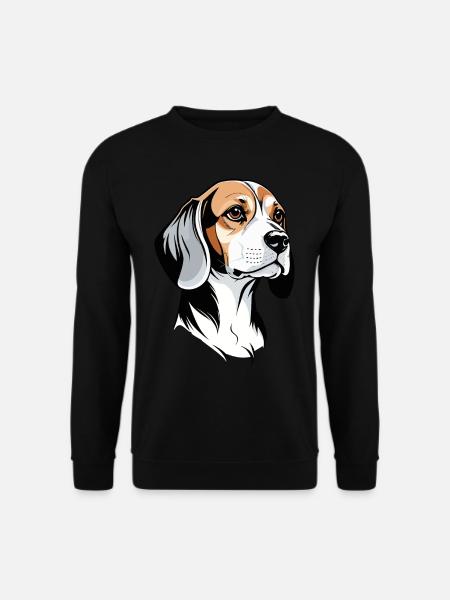 Beagle Minimalism Art Hunde Design Hundebesitzer - Unisex Pullover - Schwarz