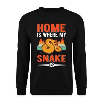 La maison est là où se trouve mon serpent - Sweat-shirt Unisexe - noir - Devant - Alina (178cm) & Michal (187cm)