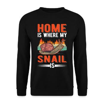 La maison, c’est là où sont mes escargots - Sweat-shirt Unisexe - noir - Devant - Alina (178cm) & Michal (187cm)
