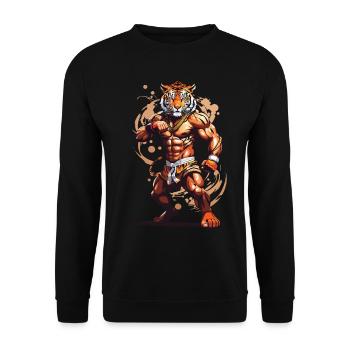 Tiger Spirit Kickboxing et Muay Thai Design - Sweat-shirt Unisexe - noir - Devant - Alina (178cm) & Michal (187cm)