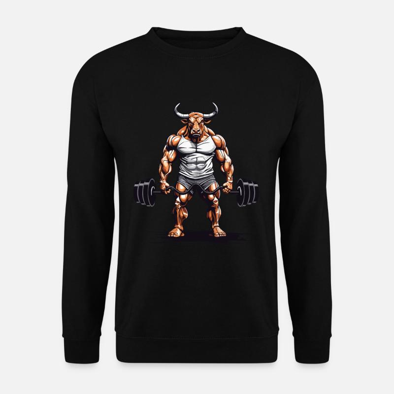 Stier Bodybuilding Fitness Kraftsport Design - Unisex Pullover - Schwarz