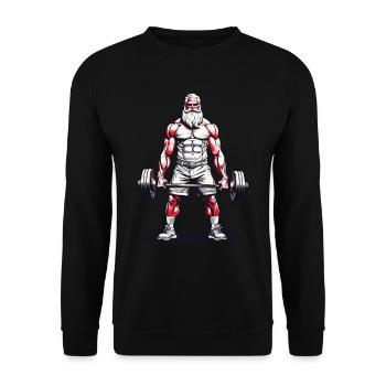 Senior Musculation Musculation Grand-père Force - Sweat-shirt Unisexe - noir - Devant - Alina (178cm) & Michal (187cm)