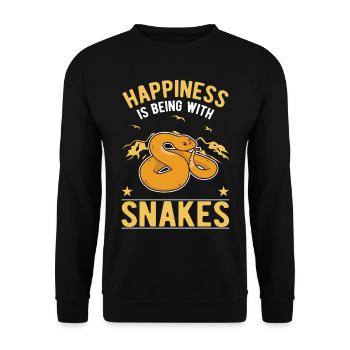 Snake Owner Corn Snake Snake - Unisex Sweatshirt - black - Front - Alina (178cm) & Michal (187cm)