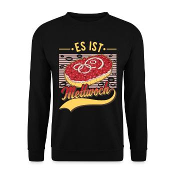 It's Mettwoch Mettbrötchen Mett Hackepeter - Unisex Sweatshirt - black - Front - Alina (178cm) & Michal (187cm)