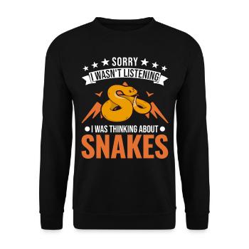 Schlangen Besitzer Kornnatter Natter - Unisex Pullover - Schwarz - Vorne - Alina (178cm) & Michal (187cm)