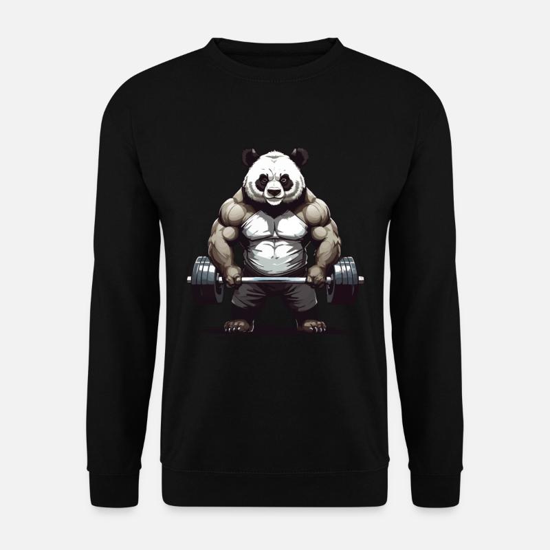 Panda Bodybuilding Powerlifting Design - Unisex Sweatshirt - black
