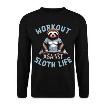 Paresseux Entraînement Motivation Musculation Dicton - Sweat-shirt Unisexe - noir - Devant - Alina (178cm) & Michal (187cm)