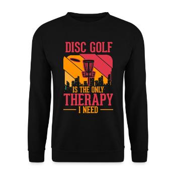 Discgolf Therapy Wurfscheibe Disc Golf - Unisex Pullover - Schwarz - Vorne - Alina (178cm) & Michal (187cm)