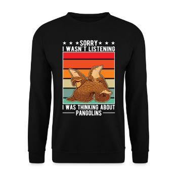 Pangolin Cadeau Pangolin - Sweat-shirt Unisexe - noir - Devant - Alina (178cm) & Michal (187cm)