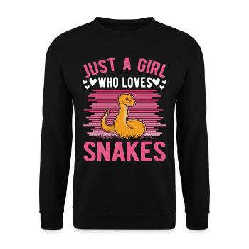 Snakes Girls Corn Snake Snake - Unisex Sweatshirt - black - Front - Alina (178cm) & Michal (187cm)