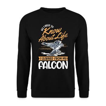 Falcon Gift, Falcon Breeding, Falcon Breeder, Falconer - Unisex Sweatshirt - black - Front - Alina (178cm) & Michal (187cm)