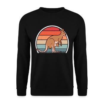 Kangourou Retro Australie Vintage - Sweat-shirt Unisexe - noir - Devant - Alina (178cm) & Michal (187cm)