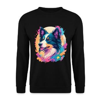 Border Collie Dog Elegance for Dog Fans - Unisex Sweatshirt - black - Front - Alina (178cm) & Michal (187cm)