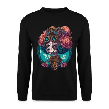 Steampunk caniche esthétique chien Design - Sweat-shirt Unisexe - noir - Devant - Alina (178cm) & Michal (187cm)