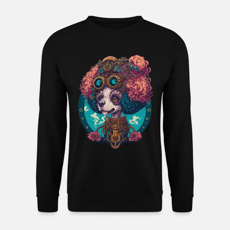 Steampunk caniche esthétique chien Design - Sweat-shirt Unisexe - noir