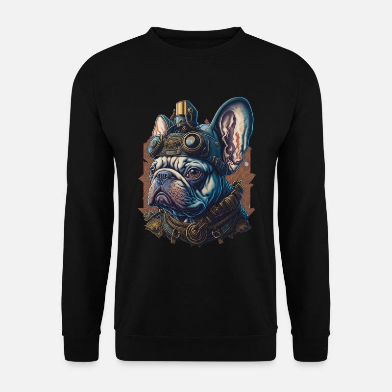 Bouledogue Français rétro chien steampunk - Sweat-shirt Unisexe - noir