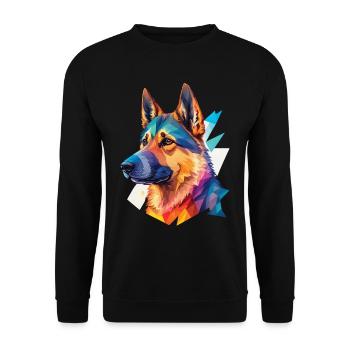 German Shepherd Dogs Popart Dog Love - Unisex Sweatshirt - black - Front - Alina (178cm) & Michal (187cm)
