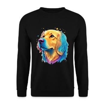 Golden Retriever Hunde Liebhaber Kunst Design - Unisex Pullover - Schwarz - Vorne - Alina (178cm) & Michal (187cm)