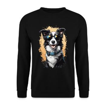 Border Collie Elegance for Dog Lovers - Unisex Sweatshirt - black - Front - Alina (178cm) & Michal (187cm)