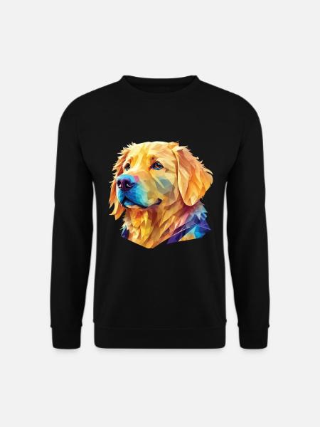 Polygon Golden Retriever - Kunstvolles Hundedesign - Unisex Pullover - Schwarz