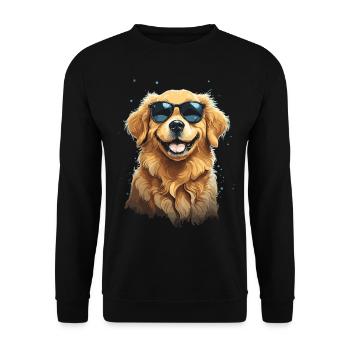 Golden Retriever Coolness und Stil Sonnenbrille - Unisex Pullover - Schwarz - Vorne - Alina (178cm) & Michal (187cm)
